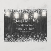 Mariage d'hiver rustique enregistrer la date carte (Devant)