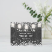 Mariage d'hiver rustique enregistrer la date carte (Debout devant)