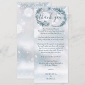 Mariage d'hiver Rustique Merci Floral Carte Place (Devant / Derrière)