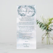 Mariage d'hiver Rustique Merci Floral Carte Place (Debout devant)
