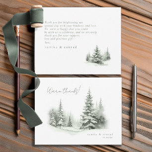 Mariage d'hiver rustique Merci Forest Green ID1049