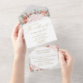 Mariage d'hiver tout en une invitation dorée (Déchirure)