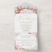 Mariage d'hiver tout en une invitation dorée (À l'intérieur)