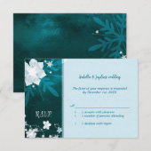 Mariage d'hiver Turquoise turquoise RSVP (Devant / Derrière)