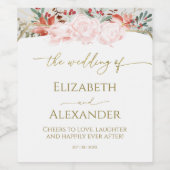 Mariage d'hiver Vin Étiquette Aquarelle Script dor (Étiquettes simples)