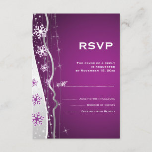 Mariage d'hiver violet gris argenté RSVP