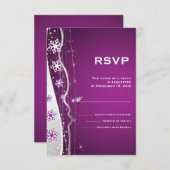 Mariage d'hiver violet gris argenté RSVP (Devant / Derrière)