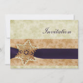 mariage d'hiver violet rustique Cartes d'invitatio (Devant)