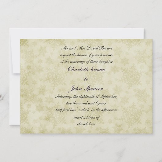 mariage d'hiver violet rustique Cartes d'invitatio (Dos)