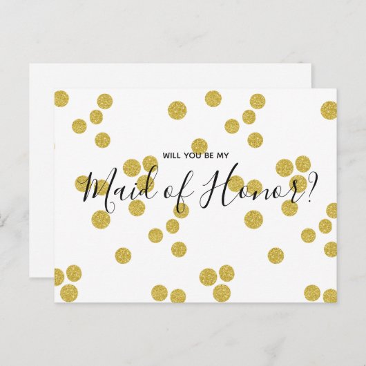 Mariage d'honneur | Carte postale Gold Confetti (Devant / Derrière)