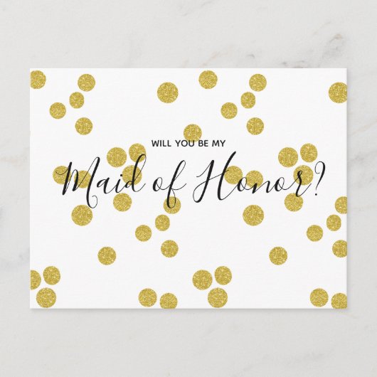 Mariage d'honneur | Carte postale Gold Confetti (Devant)
