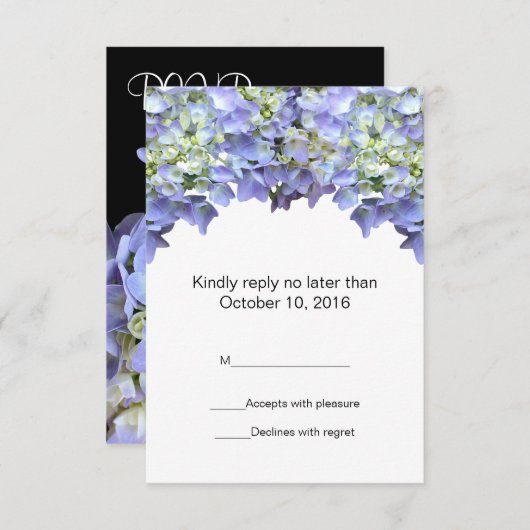 Mariage d'Hydrangea violet RSVP (Devant / Derrière)