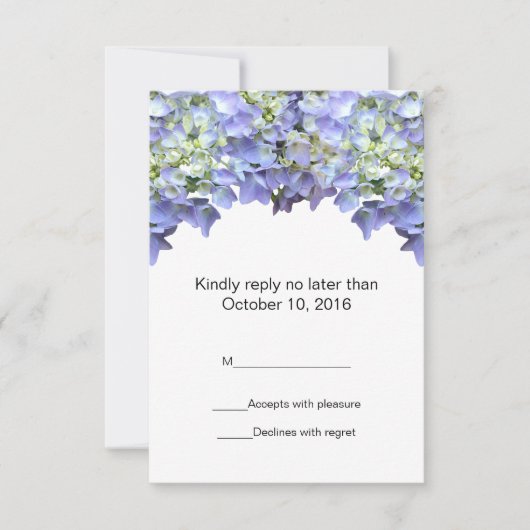 Mariage d'Hydrangea violet RSVP (Devant)