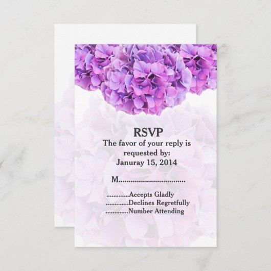 Mariage d'hydrangée violette RSVP hydrangea4 (Devant / Derrière)