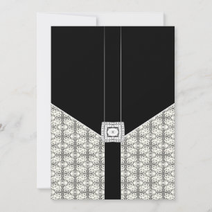 Mariage Diamond en dentelle noire 5x7 Invitations