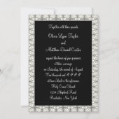 Mariage Diamond en dentelle noire 5x7 Invitations (Dos)