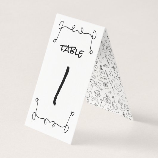 Mariage d'illustrations de Doodle en noir et blanc (Front)