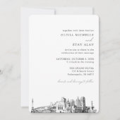 Mariage d'Indianapolis Elegant Skyline Invitation (Devant)