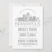 Mariage d'Indianapolis | Invitation Skyline stylis (Devant)