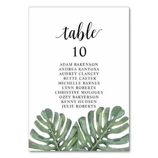 Mariage Dîner, Monstera Invités de la carte de siè (Par défaut)