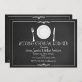 Mariage Dîner Répétition Chalkboard Invitation Vin (Devant / Derrière)