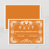 Mariage d'inséparables de papilles orange RSVP (Devant / Derrière)