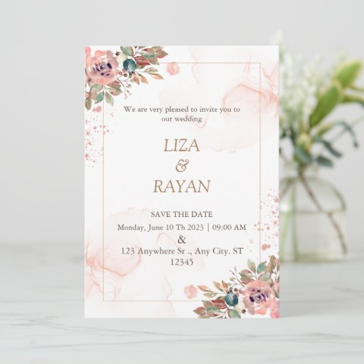 Mariage d'invitation, Invitation simple (Debout devant)