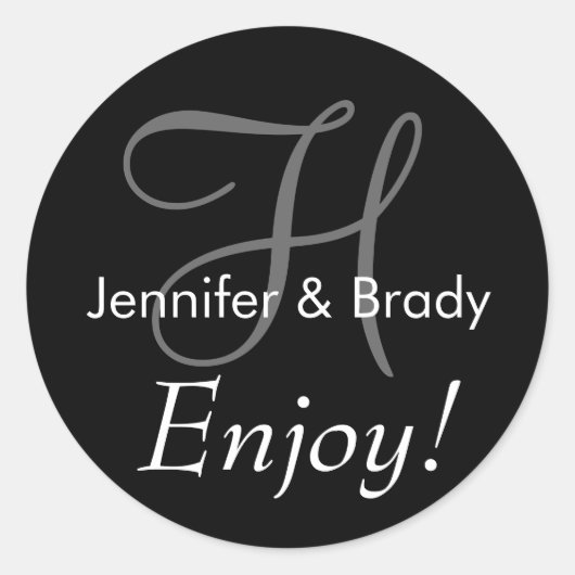 Mariage Dire Mariée Monogramme Favoriser Sticker (Devant)