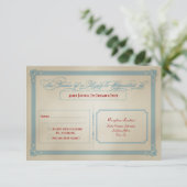 Mariage DIY RSVP Rouge Blanc & Bleu Vintage (Debout devant)