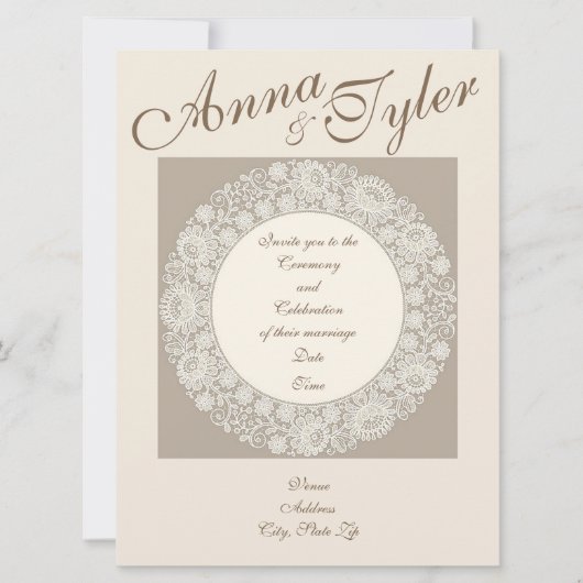 Mariage Doily Faire-part de mariage (Devant)