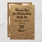 Mariage d'or 50e anniversaire Merci Note (Devant / Derrière)