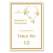 Mariage d'or Carte de table Papillons Coeur (Dos)