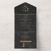 Mariage d'or céleste tout en une invitation (À l'intérieur)