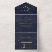 Mariage d'or céleste tout en une invitation (À l'intérieur)