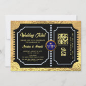 Mariage d'or code qr Billet Invitation (Devant)