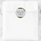 Mariage d'or en marbre noir Stickers initiaux Étiq (Sac)