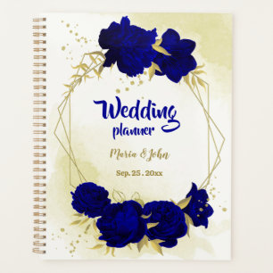mariage d'or fleuri bleu royal