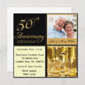 Mariage d'or Invitations (Devant / Derrière)