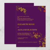 Mariage d'or - invitations de mariage (Devant / Derrière)