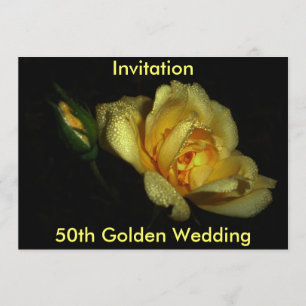 mariage d'or lumineux et cinquantième, invitation