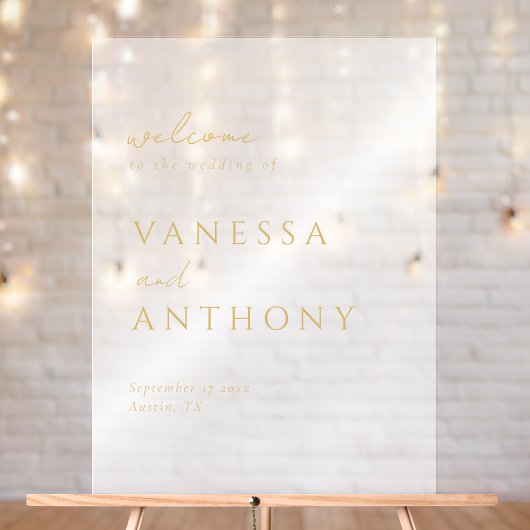 Mariage d'or minimaliste moderne Accueil Froid