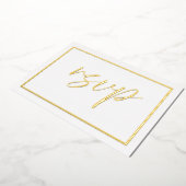 Mariage d'or moderne RSVP Foil Invitation (Rotation)
