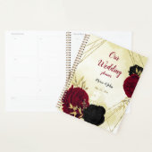 Mariage d'or noir et rouge fleurs (Devant avec enveloppe)