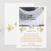Mariage d'or Papillons Carte de remerciements Desi (Devant / Derrière)