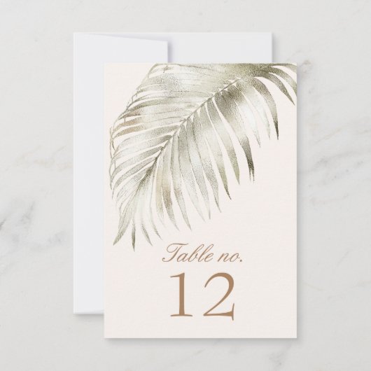 Mariage d'or romantique élégant Numéro de table (Dos)