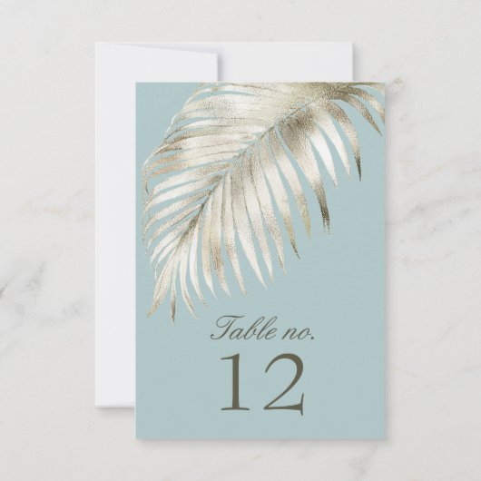 Mariage d'or romantique élégant Numéro de table (Dos)