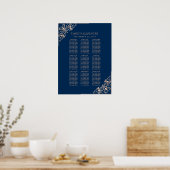 Mariage d'or Rose bleu marine | Tableau des sièges (Cuisine)