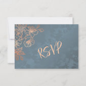 Mariage d'or Rose floral RSVP (Dos)