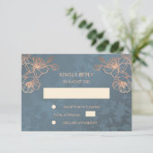 Mariage d'or Rose floral RSVP (Debout devant)