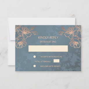 Mariage d'or Rose floral RSVP
